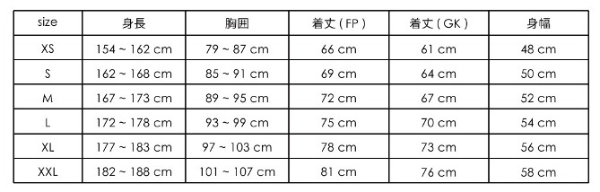 サイズ表