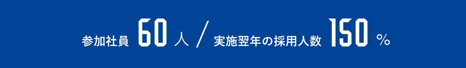 参加社員60人／実施翌年の採用人数150%