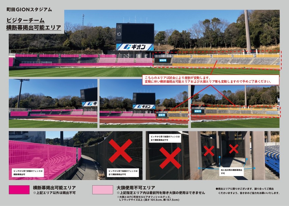 横断幕掲出可能エリア｜ホームエリア拡張パターンの横断幕掲出可能エリア